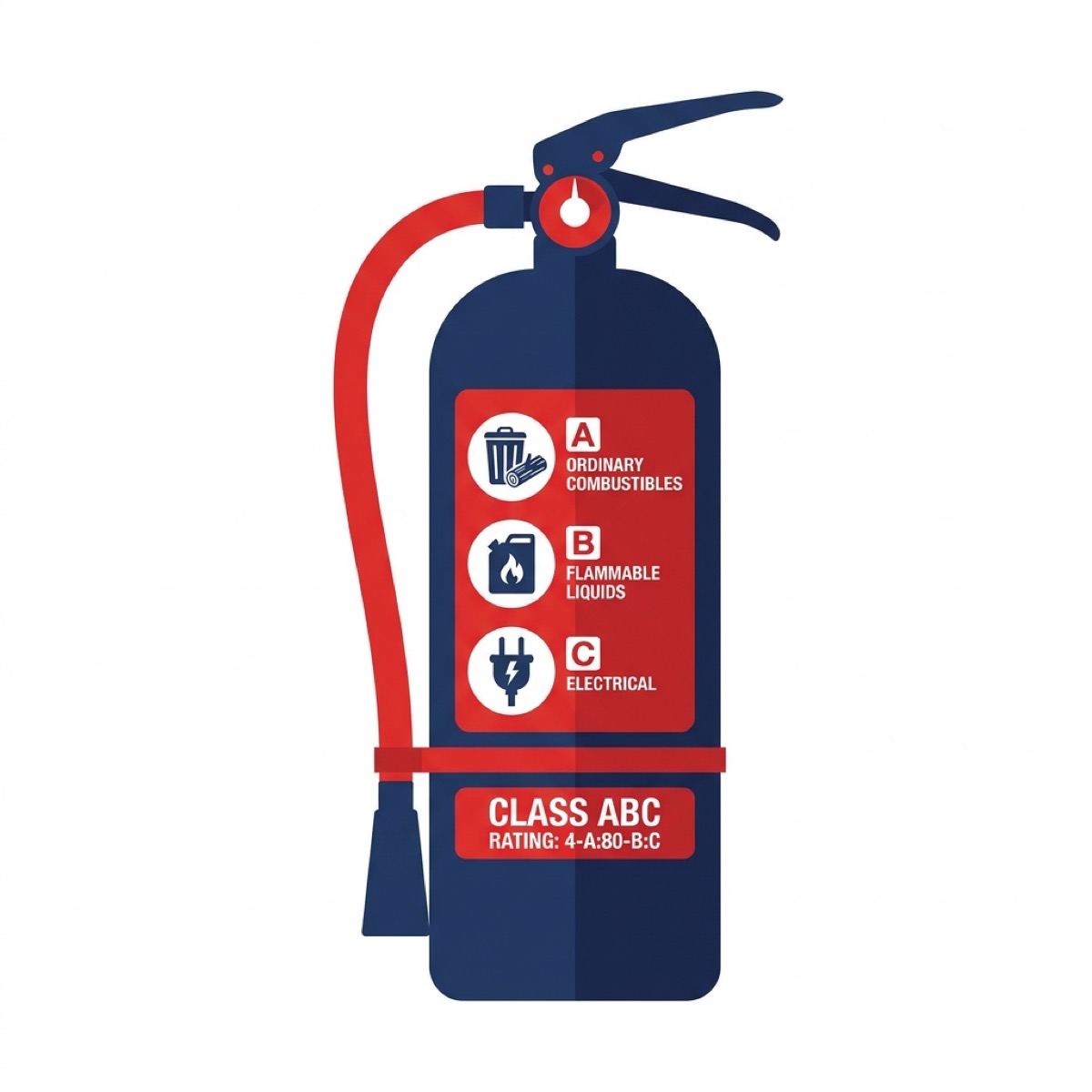 Class ABC multi-purpose fire extinguisher guide