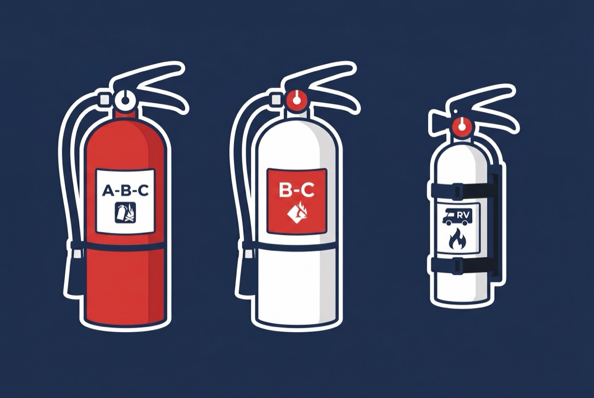 Fire extinguisher for RVs — types, mounting, and safety guide