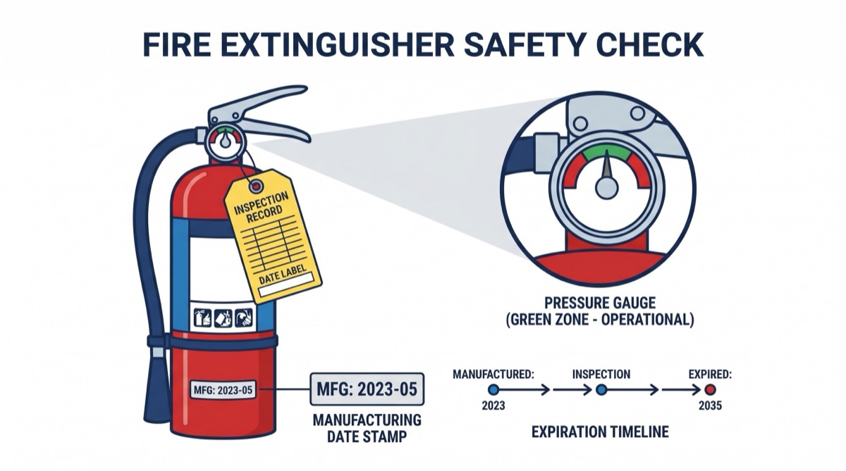 Fire extinguisher shelf life — expiration, inspection, and replacement guide